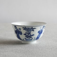 青花の茶籠　銀と染付画像