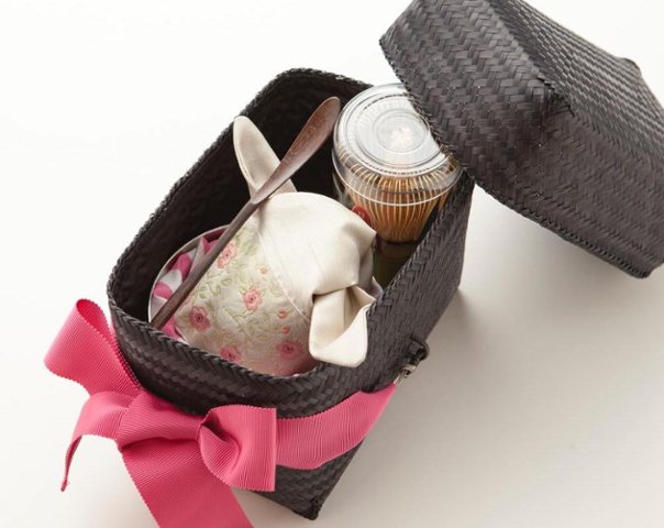 はじめての茶籠「きららS(黒)」 ピンクリボン(A000000328)|創作品  