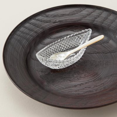 沢栗青海盆＋舟形江戸切子鉢＋薬味スプーンの画像