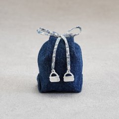 茶器袋 巾着型56　デニム×リバティの画像