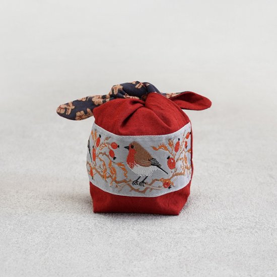 茶器袋　大津型02　チロリアンテープ　コマドリ画像