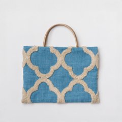 茶礼袋26　NY　Mood Fabrics　モロッカン青茶画像