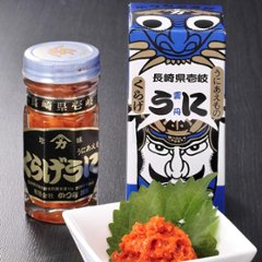 くらげうに（上）80ｇ 瓶詰 ｜お酒のお供・細切りのくらげに合えた上質の「うにあえもの」｜壱岐　かつみのうに画像