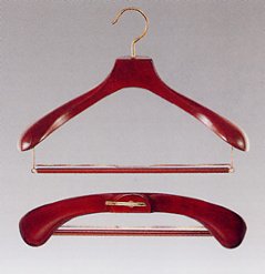 K-428マホガニー色　ゴールドフック 肩幅430mm 木製ハンガー　 (10本～）の画像