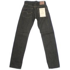 鬼デニム12oz経糸ブラック × 緯糸オリーブデニムジーンズ｢246-BKOL｣の画像