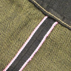 鬼デニム12oz経糸ブラック × 緯糸オリーブデニムジーンズ｢246-BKOL｣画像