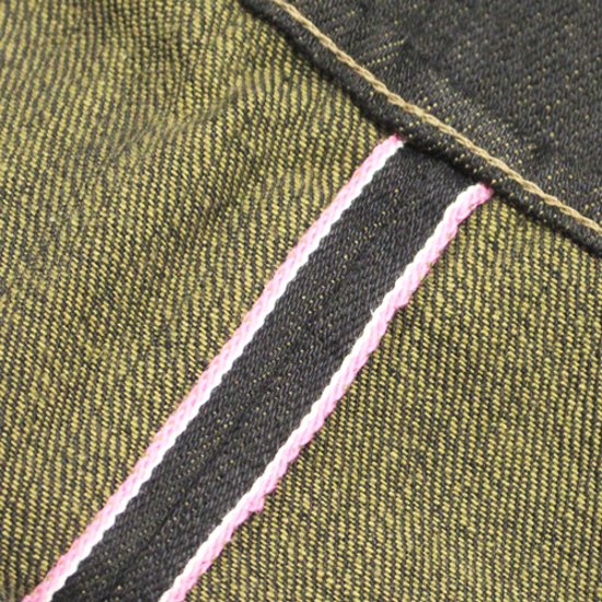 鬼デニム12oz経糸ブラック × 緯糸オリーブデニムジーンズ｢246-BKOL｣画像