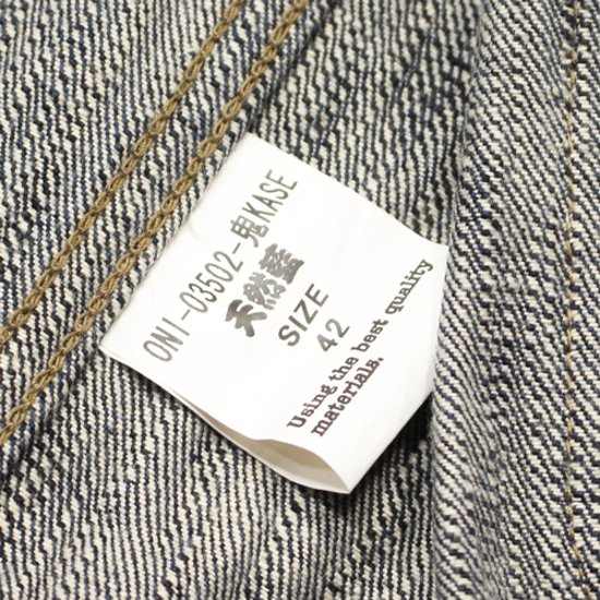 鬼デニム16oz天然藍鬼枷デニムカバーオール｢03502-鬼KASE｣画像