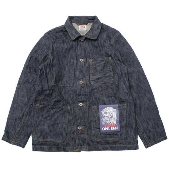 鬼デニム16oz天然藍鬼枷デニムカバーオール｢03502-鬼KASE｣画像