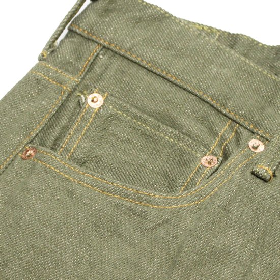鬼デニム18ozオリーブデニムジーンズ「270-OLD18」画像