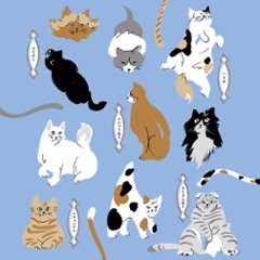 ハンドタオル ねこのポーズ 今治タオル 【君のもよう オリジナルグッズ】画像