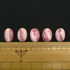 【おまかせ品】天然石 インカローズ（ロードクロサイト）オーバルカット( 穴有り)6個セット　画像