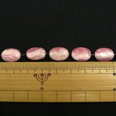 【おまかせ品】天然石 インカローズ（ロードクロサイト）オーバルカット( 穴有り)6個セット　画像
