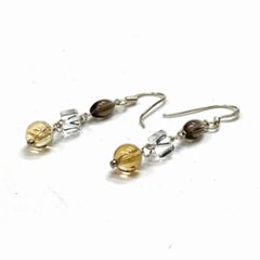 天然石  シトリンのピアス (834) シルバー磨き用クロス付画像