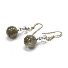 天然石  シルバールチルクォーツのピアス  (201)  シルバー磨き用クロス付画像