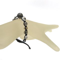 天然石  ラブラドライト紐編み マクラメ編み ブレスレット  (15-18.5cm）Sサイズ　206画像