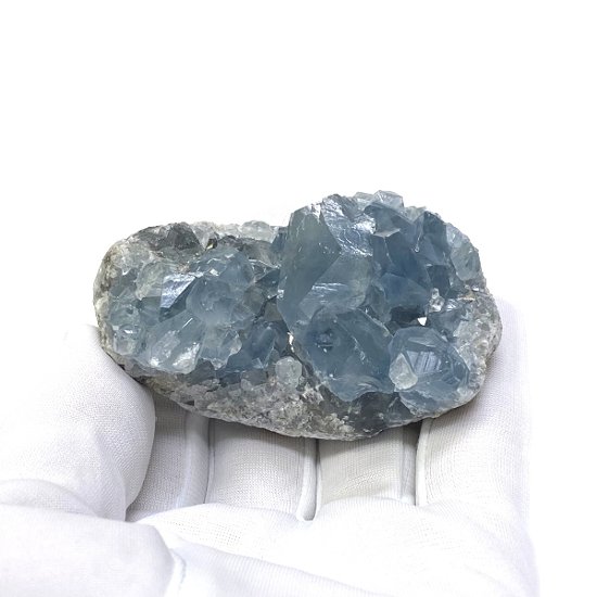 天然石  セレスタイト 天青石 原石 クラスター (223) 鉱物 鉱石 標本 置物 画像