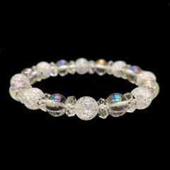 天然石 アクアオーラ 水晶 ブレスレット (15.5cm)　202の画像