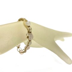 天然石 ローズクォーツ 紐編み マクラメ編み ブレスレット (16-20cm) 213画像