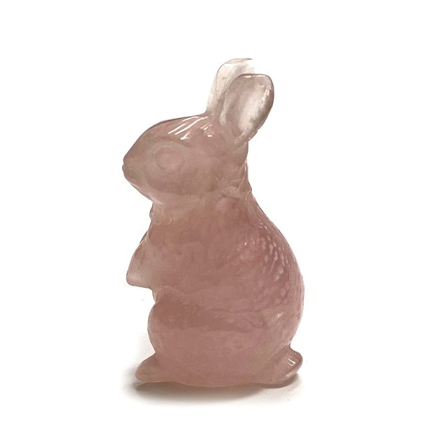 天然石 ローズクォーツ ウサギ 卯年 置物（2301）「おまかせ品」｜創作