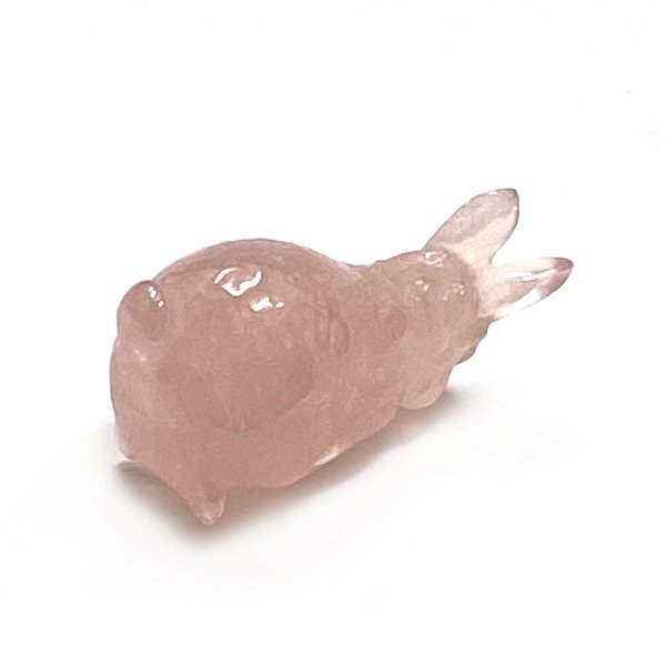 天然石 ローズクォーツ ウサギ 卯年 置物（2301）「おまかせ品」｜創作