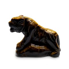 天然石 タイガーアイ 虎目石  虎の彫刻品 (2114）Mサイズ 画像