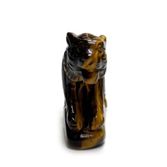 天然石 タイガーアイ 虎目石  虎の彫刻品 (2114）Mサイズ 画像
