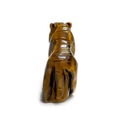 天然石 タイガーアイ 虎目石  虎の彫刻品 (2114）Mサイズ 画像