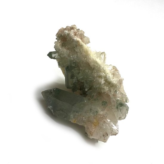 天然石  ヒマラヤ水晶　クラスター クローライトINクォーツ 原石（993）水晶原石画像