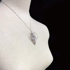 天然石 水晶 ペンダント シルバーワイヤー ジュエリー ネックレス（25105）シルバー磨き用布付 画像