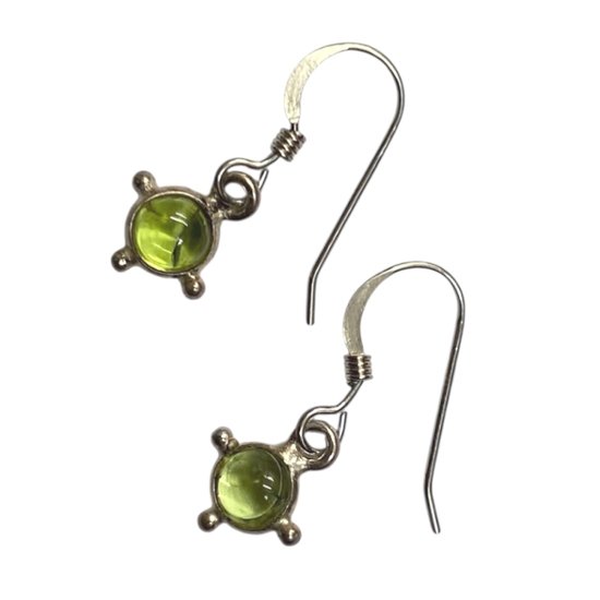 天然石 ペリドット ピアス  (25118)  ハンドメイド  シルバー磨き用布付画像