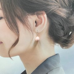 天然石 ピンクオパール ピアス (25120) ハンドメイド  シルバー磨き用布付画像