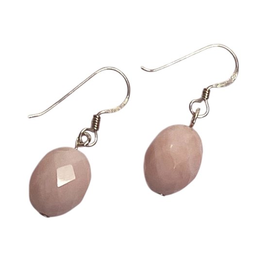 天然石 ピンクオパール ピアス (25120) ハンドメイド  シルバー磨き用布付画像