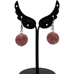 天然石 インカローズ ピアス　(25124)　シルバー磨き用布付の画像