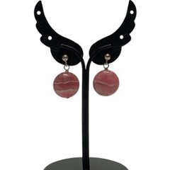 天然石 インカローズ ピアス　(25125)　シルバー磨き用布付の画像