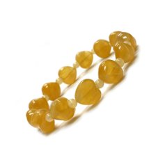 天然石 カービングハート アラゴナイトブレスレット  (25130) 画像