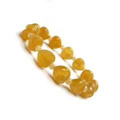 天然石 カービングハート アラゴナイトブレスレット  (25130) 画像