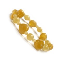 天然石 カービングハート アラゴナイトブレスレット  (25131)  17cm画像