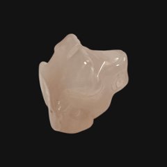 天然石 ローズクォーツ  蛙  カエル 置物（2602）「おまかせ品」オーガンジー巾着付き画像