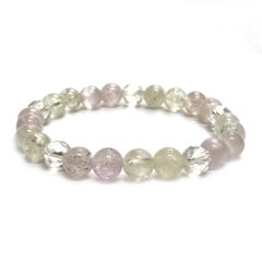 天然石 クンツァイト 水晶 ブレスレット  (15.5cm) 2608の画像