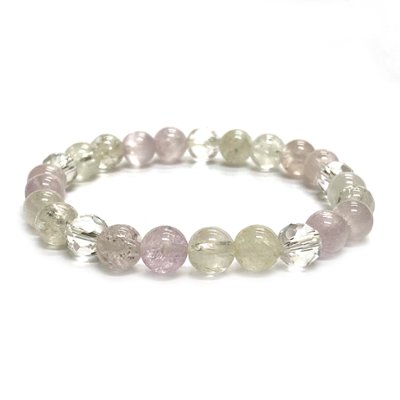 天然石 クンツァイト 水晶 ブレスレット  (15.5cm) 2608の画像