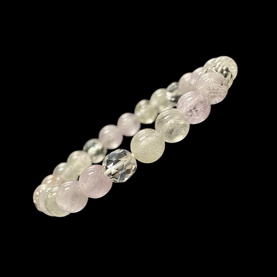 天然石 クンツァイト 水晶 ブレスレット  (15.5cm) 2608画像