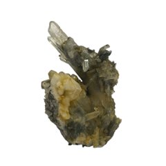 天然石  ガネーシュヒマール産  ヒマラヤ水晶 クラスター  クローライトINクォーツ（2635）プレート付きの画像