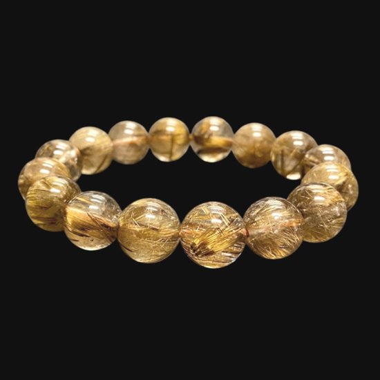 天然石 タイチンルチルクォーツ ブレスレット 16.5cm (2654)　画像