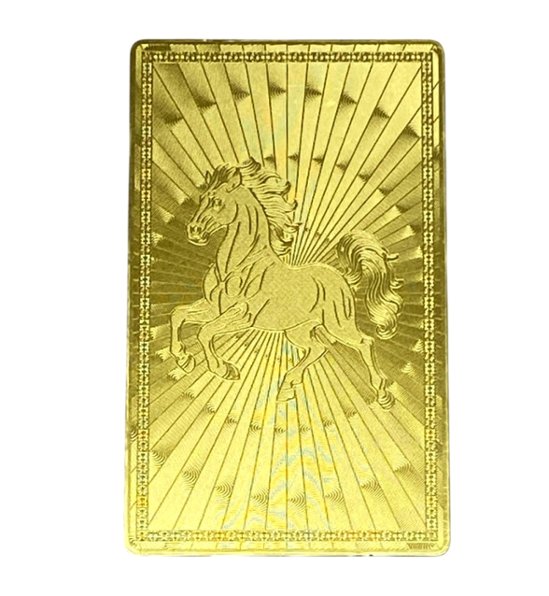 おまけ付き☆ 開運金運財運アップ ｢ 飛躍馬開運護符カード 黄金招き猫  金銭亀 白蛇抜け殻 ゴールドルチルさざれ石  オーガンジー袋」お任せ6点セット画像