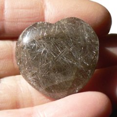 天然石 シルバー ルチルクォーツ  ハート (26113)画像