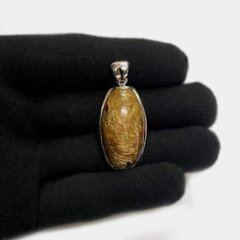 天然石  ルチルクォーツ ペンダント ネックレス (26114) シルバー磨き用布付画像