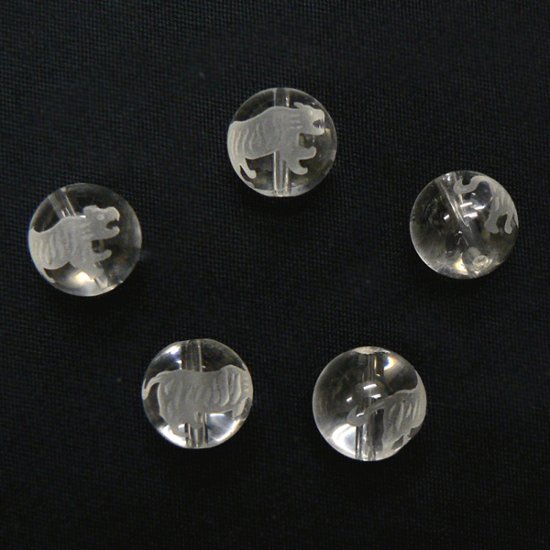 天然石 水晶（素彫り）虎【13cm丸玉】1粒画像