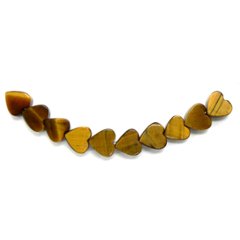【おまかせ品】天然石 タイガーアイ（虎目石）ハート10粒の画像