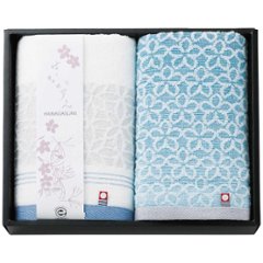 フェイスタオル2枚セット ブルー はながすみの画像